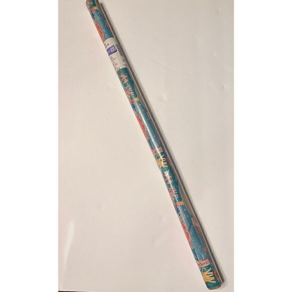 Hallmark Vintage Gift Wrap “A Baby is a Blessing” Noah’s Ark New Sealed - Picture 1 of 8